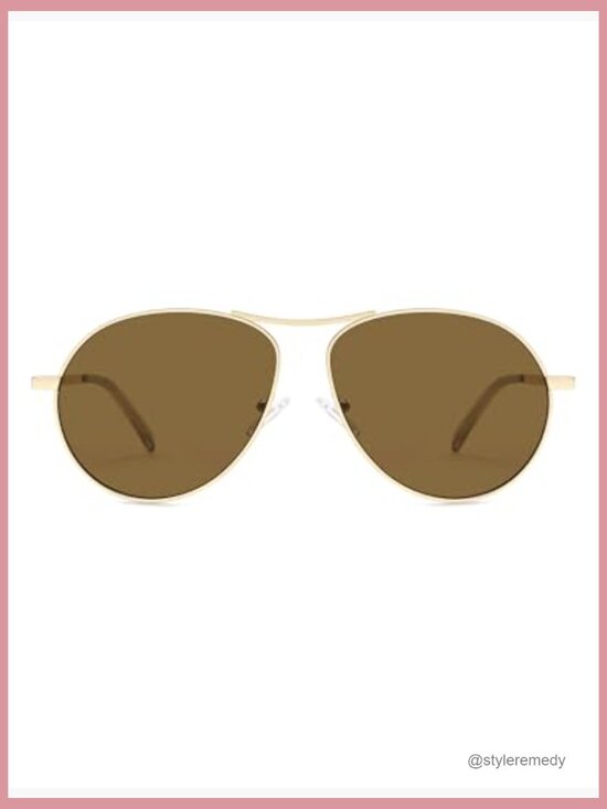 Metal Frame Aviator Sunglasses with UV400 Protection
